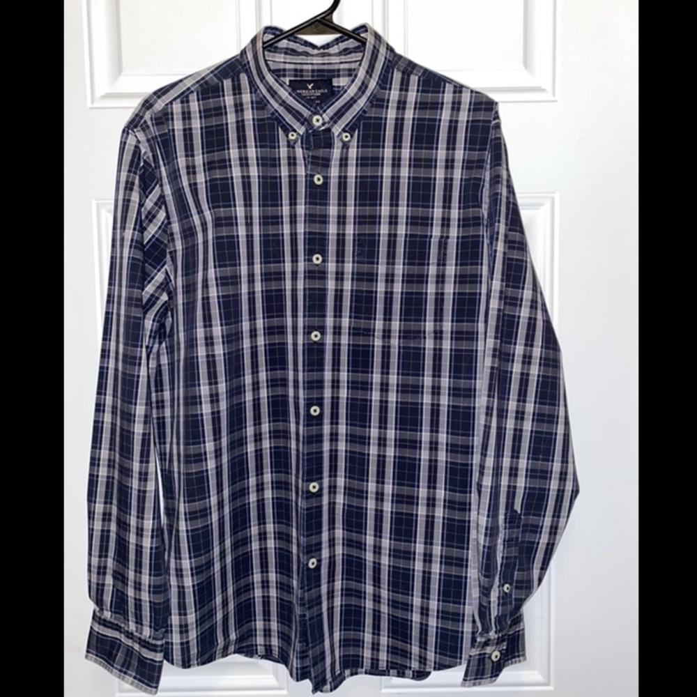 American Eagle Button-Up Shirt Long-Sleeve